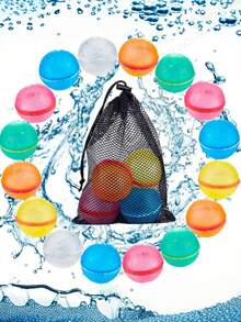 مجموعة ألعاب حمام السباحة القابلة لإعادة الاستخدام للمراهقين، كرة مائية من السيليكون للملء السريع، ألعاب سباحة مائية للصيف، قنابل مائية، ألعاب سباحة خارجية، ألعاب حفلات صيفية خارجية، ألعاب مائية لعب المياه على الشاطئ، أنشطة عائلية، حفلات عطلات نهاية الأسبوع، حفلات حمام السباحة 6 قطع + شبكة (تتم الشحن بأنماط عشوائية)