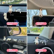 5件可爱PVC猫雕像，微型景观雕塑，花园小雕像摆件，适合家居、车内和桌面装饰，生日礼物。款式随机搭配。 - 彩色 - 查看 4