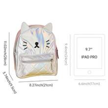 1 pieza Mochila para niñas con cierre de cremallera, diseño de dibujos animados con láser, mochila infantil adecuada como regalo de cumpleaños para niñas pequeñas - Mochila láser - Ver 9