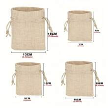 50pcs Reusable Coarse Linen Gift Bags, 3*4inch With Drawstring, Linen Bags For Wedding Gifts, Party, Jewelry Pouches, Linen Bags, Birthday Gift Bags, Arts & Crafts, Jewelry Packaging, Wedding Favor Bags, Wedding Decor, Party Favor Bags, Birthday Gift Bags