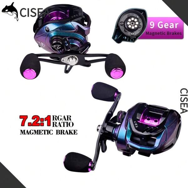 CISEA CISEA F312 路亚水滴轮 7.2:1 金属摇臂长抛轮 彩绘钓鱼