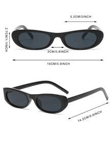 1pc Women's Black Cat Eye Retro PC Small Frame Outfit Street Style Fashion Glasses Preppy Style For Back To School Square Shape