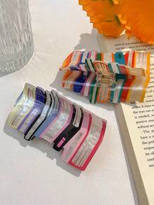 1 件波西米亚风格发夹，可爱书形发饰，适合日常佩戴时尚发饰美容爪夹可爱发爪 - 彩色 - 查看 3