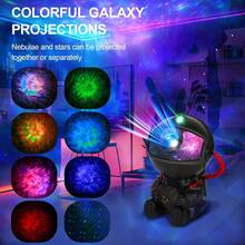Astronaut Embraces The Stars As A Galaxy Night Light With 8 Modes, Remote Control And 360" Rotation Function - USB Powered LED Star Projector For Bedroom Decoration, Game Room, Home Theater Ceiling - Perfect For Christmas And Halloween - Black - View 1