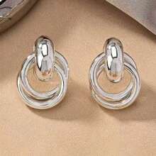 2 Stücke elegante Ohrringe im Kabel-Strick-Stil, erschwingliches Mode-Schmuckgeschenk für Frauen