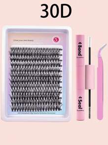 Kit de Extensão de Cílios DIY, 266/280/308/320 Peças Cílios Individuais, Extra Grossos, Curva D, Comprimentos Mistos 9-16mm, Olhar de Cílios Manga Wispy, Para Iniciantes e Reutilizáveis