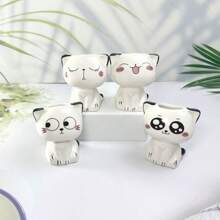 1 Piece, Ceramic Flower Pot Mini Cat Cartoon Cute Potted Plant Desktop Potted Cat Potted DIY Desk Decoration Children's School Gift