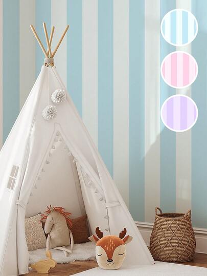 SUPSTICKER 1pc Minimalist Colorful Striped Pattern Wall Sticker, Self-Adhesive Easy To Clean Waterproof Removable And Reusable, Home Decor Wallpaper Applicable To Kitchen, Bathroom, Bedroom, Living Room, Cabinets, Wardrobes, Stairs, Doors And More Scenarios Wall Paper Wall Stickers Room Decor Wall Decor Living Room Decor