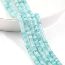 Pierres naturelles de 4x2 mm - Howlite, Agate, Quartz, Jaspe. Perles en forme de cylindre tube pour la fabrication artisanale de bracelets, colliers et accessoires de bijouterie DIY pour femmes