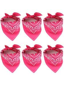 1pc Unisex Cashew Print 21.65" X 21.65" Bandana, Versatile For Outdoor Cycling, Neck Warmer, Headwrap For Dress - Hot Pink - View 8