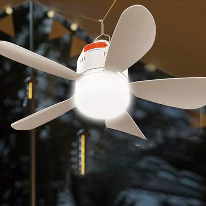 Ventilatore da soffitto, luce per tenda da campeggio, mini ventilatore silenzioso, piccolo ventilatore, luce portatile, tenda da dormitorio per esterni, luce per ventilatore ricaricabile