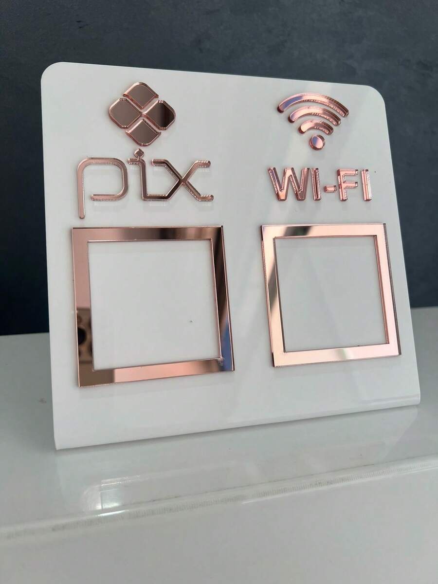 Pix Display Board Table Counter PIX And WI-FI - 白色配玫瑰金 - 查看 1