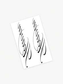 可水洗、防水、防汗、不反光临时纹身贴纸，一体式，酷炫性感英文艺术临时纹身贴纸，欧美风格，适合日常使用，可持续3-5天