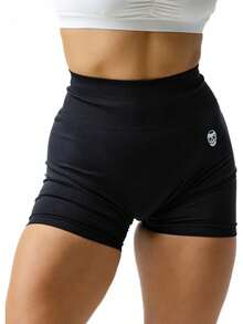 Gymreapers Seamless Workout Shorts High Waist Biker Shorts Women Athletic Gym Running Pilates Yoga Sport Short Halloween Christmas New Year - Flat Gray - View 11