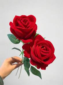 1/3/5/10/20pcs Red Rose Artificial Bridal Bouquet, Faux Flower Flower Arrangement Decoration, Fake Rose Artificial Rose For Valentine's Day Gifts, Wedding Party, Home Decoration, Birthday Gifts,Wedding Decorations,Fall Decor