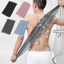 Toalla de Baño de Nylon Japonesa para Frotar, Cepillo para la Espalda, Toallas Exfoliantes, Esponja de Ducha, Accesorios de Baño - cuadrícula negra - Ver 1