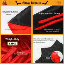 1 件可调节万圣节宠物猫狗斗篷服装 - 紅色 - 查看 3