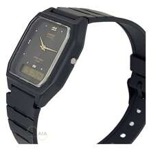 Casio Relógio de Pulso Casio Feminino Anadigi Standard Preto Quadrado Alarme Cronômetro Prova d água Médio Casual Preto AW-48HE-1AVDF