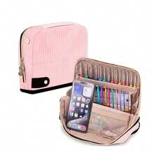 1/2 件装钩针收纳盒（立式）- 钩针收纳盒 - 适用于编织和钩针用品、钩针针、钩针配件（仅含收纳袋）、珠宝盒、收纳袋、化妆刷收纳盒、化妆刷收纳盒、香水收纳盒、化妆包，女士礼物、圣诞礼物、女士礼品创意