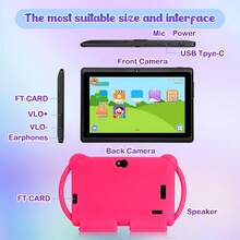 7 Inch Kids Tablet, Tablet For Kids, 1GB 16GB Android Tablet With Case, Parental Control, Children's English Learning Tablet Touch & Eye Protection Function,School Opening Gift, Holiday Gift, Birthday Gift, Gift For Boys, Gift For Girls, Gift To Help With Learning - Multicolor (New) - View 8