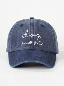 1pc Outdoor "Dog Mom" Embroidered Washed Baseball Cap, Adjustable Casual Sun Hat Suitable For Spring/Autumn, Travel, Unisex, Y2K Style - Washed Baseball Cap - View 14