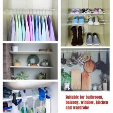 2pcs Spring Tension Curtain Rods Short Tension Rod, 2 Packs Small Spring Tension Curtain Rod 55-90cm, Thin Tension Rod No Drill For Window Cupboard Closet, Multi Functional Telescopic Rod Shower Curtain Bracket Shower Curtain Base Shower Curtain Rod Support Shower Curtain Rod Curtain Rod Bracket Bathroom Decor - 2pcs - View 8