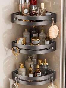 1/2 PCS Modern Corner Storage Rack Without Drilling - Durable ABS Material Bathroom Storage Rack, Toilet Storage Rack, Bathroom Corner Rack, Wall-Mounted Toilet And Washbasin Wall Storage Rack Without Drilling, Halloween And Christmas Gifts