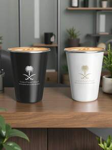 Taza de café de acero inoxidable de 350ml/11.83oz con emblema de Arabia Saudita - Regalos del Día Nacional de Arabia Saudita, portátil y duradera para camping, hogar, oficina, perfecta para regalos y vacaciones 1 pieza - Multicolor - Ver 11