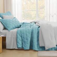 Size Quilt Bedding Set Teal - Full Lightweight Comforter Bedspreads & Coverlets Turquoise - Bedding Cover Bed Decor All Season - 3 Pieces (1 Quilt, 2 Pillowcases) - 綠色 - 查看 3