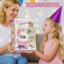 Kit de creație florală pentru fete - Jucării pentru buchete de flori artificiale, pentru vârste de 3+ ani, creează-și propriile grădini, cadouri de sărbători pentru fete | Cel mai bun cadou pentru sărbători/zi de naștere/Ziua Copilului/Paște/Ziua Recunoștinței/Înapoi la școală/Crăciun/Halloween/Anul Nou - Multicolor - Vizualizare 7