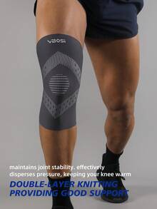 VBOSI 1pc 3D Knitted Knee Sleeve - Breathable Anti-Slip Compression Sleeve, Suitable For Basketball, Running And Fitness, Unisex - Multicolor - View 7