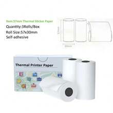57毫米迷你不干胶打印纸透明热敏纸兼容X5 C9 A31用于备忘录日记本便签图像地址条码