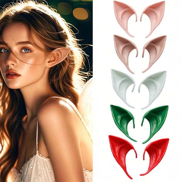 قطعتان من إكسسوارات أذن الإلف للكوسبلاي، أذن وهمية للملائكة، ديكور لحفلات التنكر، إكسسوارات مضحكة، مناسبة لحفلات هالوين وعيد الميلاد، زينة لحفلات الاحتفال والتنكر، إكسسوارات لملابس حفلات عيد الميلاد