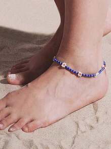 Opal Moonstone Foot Chain Bracelet Lace Weaving Wax Rope Adjustable Foot Chain Suitable For Men, Women, And Teenagers
