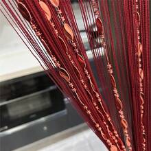 100cmX200cm Decorative Door String Curtain Beads Wall Panel Fringe Window Room Divider Blind For Wedding Coffee House Parts Door Divider Beads Tassel Screen Decoration (Colorfull 25) - Rượu vang đỏ 25 - Xem 7