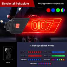 Bicycle Taillight, Creative Illuminating License Plate, Multi-Style Selection, Decorative Light, Rechargeable, High Brightness, Road Bike, Mountain Bike, Night Riding Equipment Accessories - Multicolor - View 12
