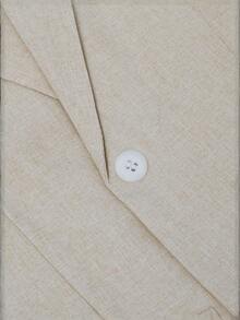 HOMEYEE 女士时尚单排扣西装外套，商务优雅专业复古休闲外套，加大码 - 杏色 - 查看 4