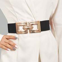 1 pieza Cinturón elástico vintage, Entrenador de cintura para mujeres con traje y abrigo, Accesorio de moda versátil