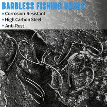 Barbless Fishing Hooks, 50/150pcs Carp Fishing Hooks Trout Hooks Circle Hooks Curve Shank Crank Fly Tying Hooks Carp Hair Fishing Bait Rigs For Freshwater Saltwater Fishing - 2#_150pcs - View 6