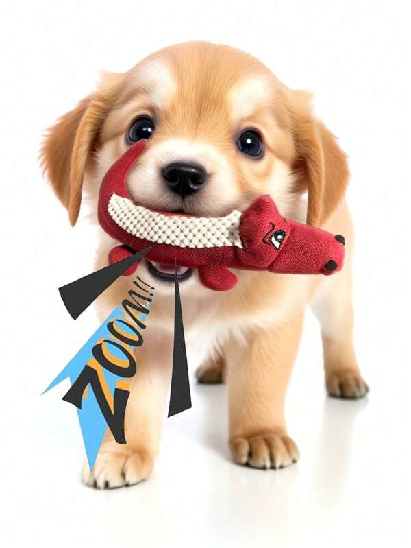 1pc Pet Plush Squeaky Doll, Linen Crocodile Shaped Chew & Dental Cleaning Doll For Dogs, Teddy Bears And Other Pets (For Pet Use Only)