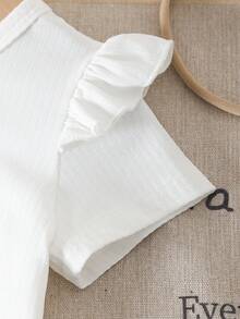 3pcs Set Baby Girls Casual Leopard Print Bow Short Sleeve Bodysuit + Leopard Bow Skirt + White Headband, Spring/Summer - Multicolor - View 5