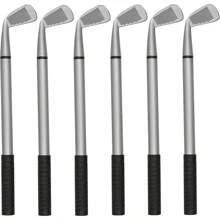10 pezzi Penne a sfera da golf divertenti, con design a forma di club da golf, inchiostro gel nero, adatte per studenti, colleghi, capi, uffici, papà, forniture scolastiche, rientro a scuola