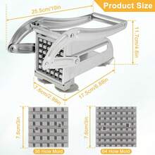 French Fry Knife Stainless Steel Potato Slicer 36/46 Hole Blade Quick Cut Potato Slices Manual Food Slicer Multifunctional Vegetable And Fruit Slicer (For Potato And Onion) Kitchen Tool, Holiday Gift - Silver - View 8