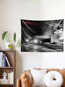 1 件欢迎来到波士顿庄园街区海报挂毯涤纶美学艺术装饰壁挂，适用于大学宿舍、客厅、卧室墙壁、家居装饰挂毯、派对背景装饰、理想礼物 - 黑與白 - 查看 8