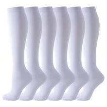 1/6 双装 黑色 米色 白色 蓝色 灰色 运动跑步骑行铜纤维压缩袜 男女通用 女士长袜 跑步支撑 女士运动小腿袜 - 彩色 - 查看 13