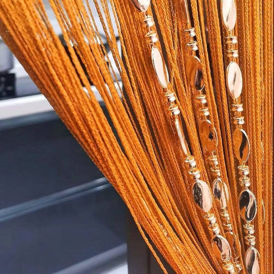 100cmX200cm Decorative Door String Curtain Beads Wall Panel Fringe Window Room Divider Blind For Wedding Coffee House Parts Door Divider Beads Tassel Screen Decoration (Colorfull 25) - 橘色 25 - 查看 1