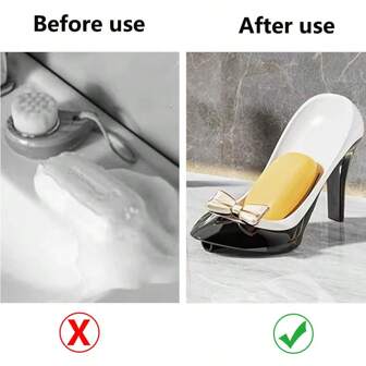 Personalized Creative High Heels Soap Box Perforated Asphalt Household Bathroom Toilet Suction Plate Soap Box Storage Rack