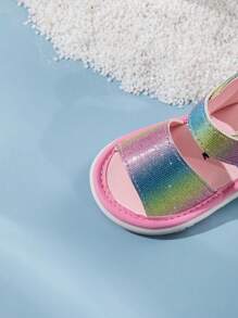 GENGASUN 1 pieza Sandalias informales para niños pequeños, zapatos de moda con arcoíris para niñas pequeñas para el verano