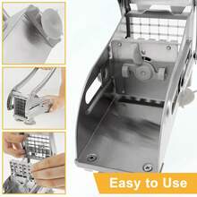 French Fry Knife Stainless Steel Potato Slicer 36/46 Hole Blade Quick Cut Potato Slices Manual Food Slicer Multifunctional Vegetable And Fruit Slicer (For Potato And Onion) Kitchen Tool, Holiday Gift - Silver - View 7