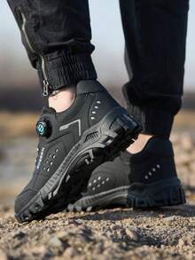 UMBURLLY 男式带扣钢头鞋，防砸、防刺穿，橡胶鞋底，工业建筑工作靴